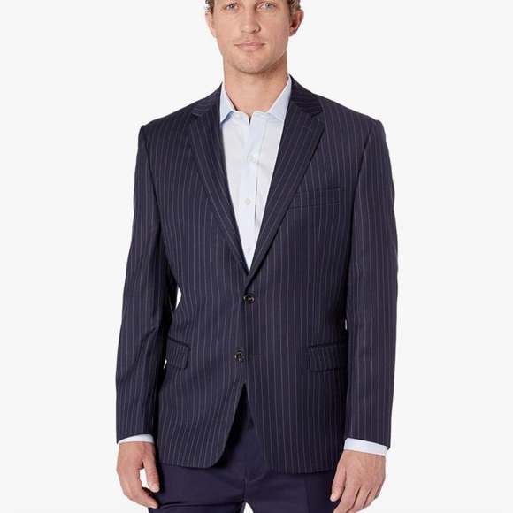 NEW Men's Lauren Ralph Lauren Lattimore Suit Jacket in Navy Pinstripe Size 50R